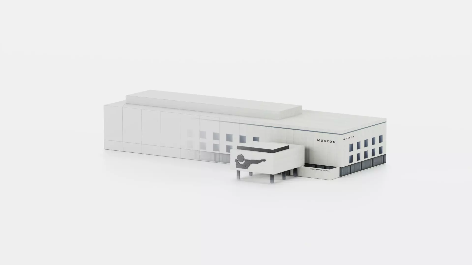 Natural History Museum of Geneva 3D Lowpoly Model Low-poly 3D model_6