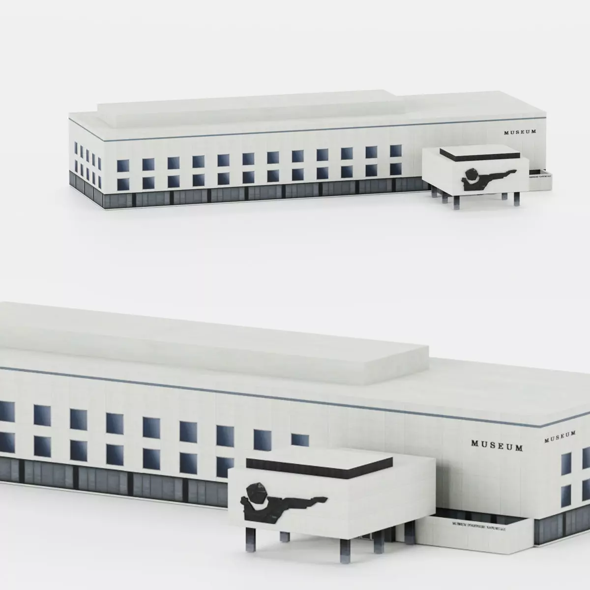 Natural History Museum of Geneva 3D Lowpoly Model Low-poly 3D model_0