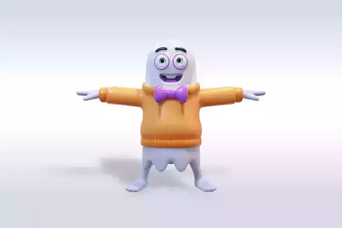 Cheerful Ghost Character Halloween 3D model