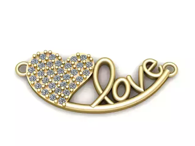 Love Heart Necklace 3D Printable Model