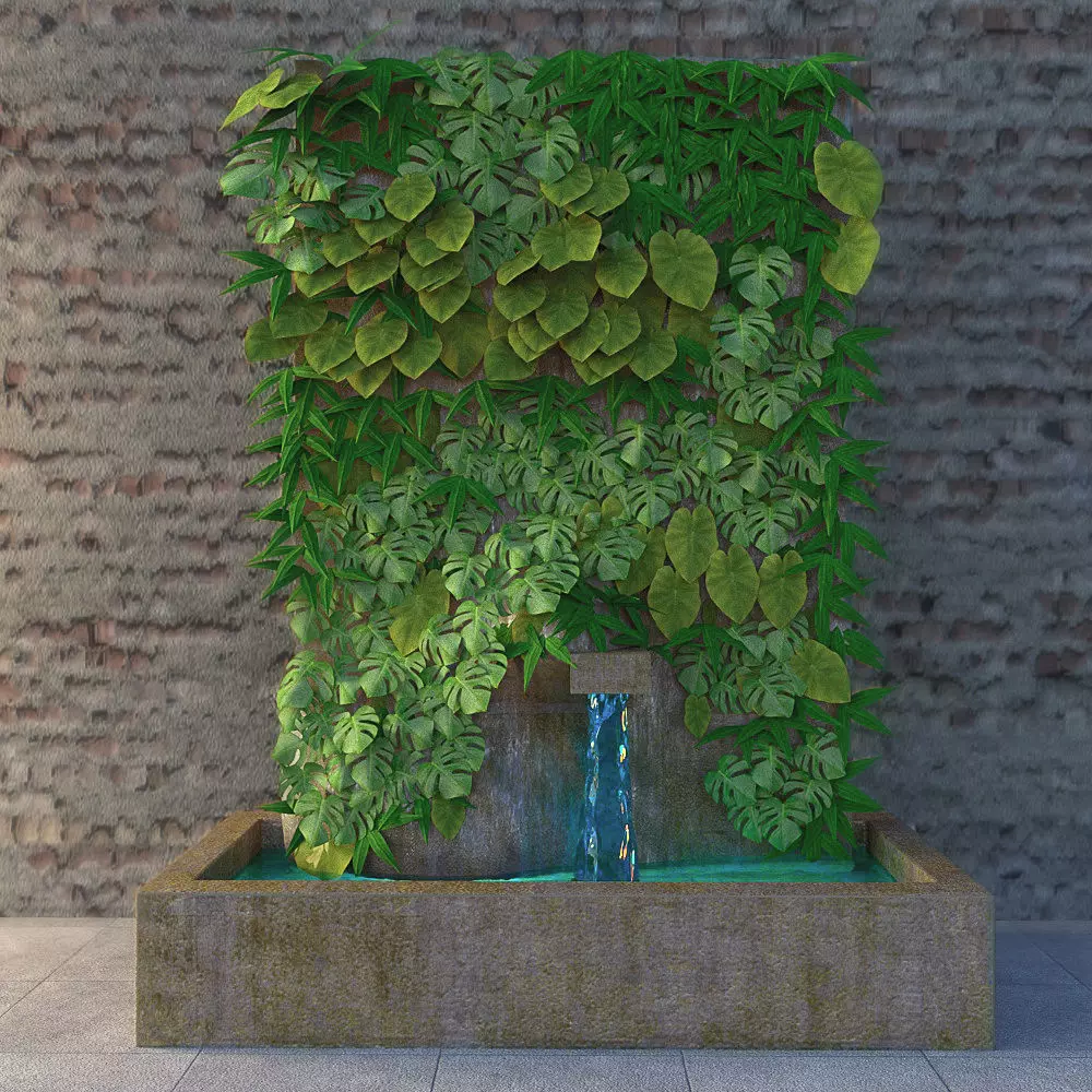 Indoor And Outdoor Vertical Garden Fountain 3D model