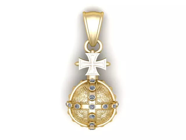 Golden Cross Egg Pendant 3D Printable Model 3D print model