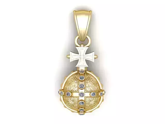 Golden Cross Egg Pendant  3D Printable Model
