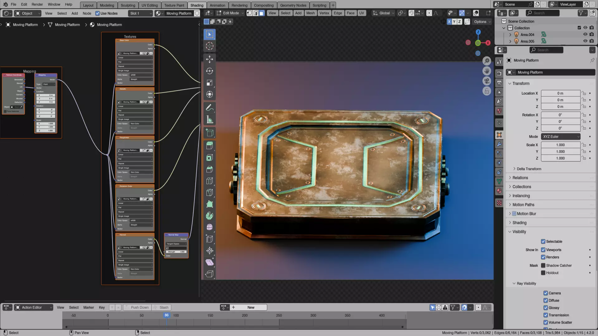 Interactive Object - Moving Platform Low-poly 3D model_1
