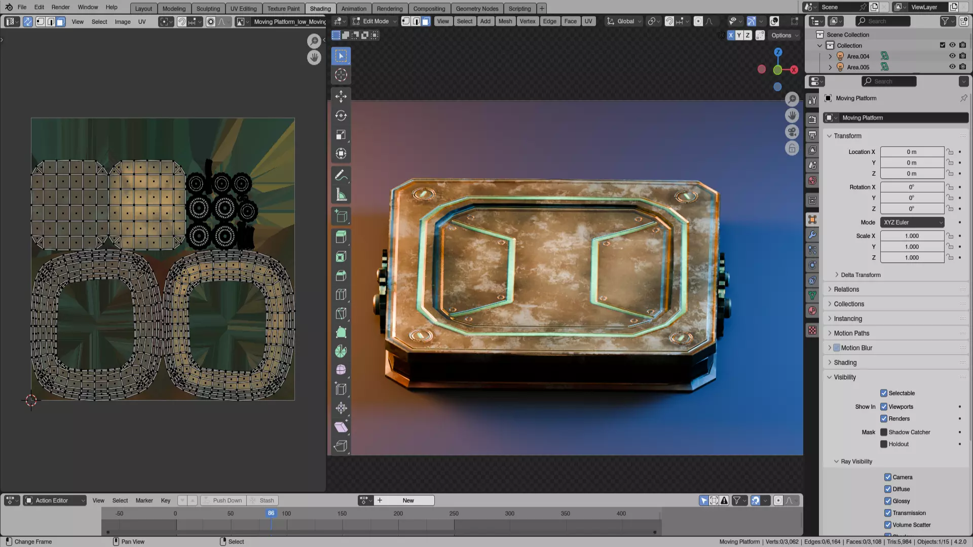 Interactive Object - Moving Platform Low-poly 3D model_9