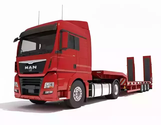 Tractor Truck with Lowboy Trailer