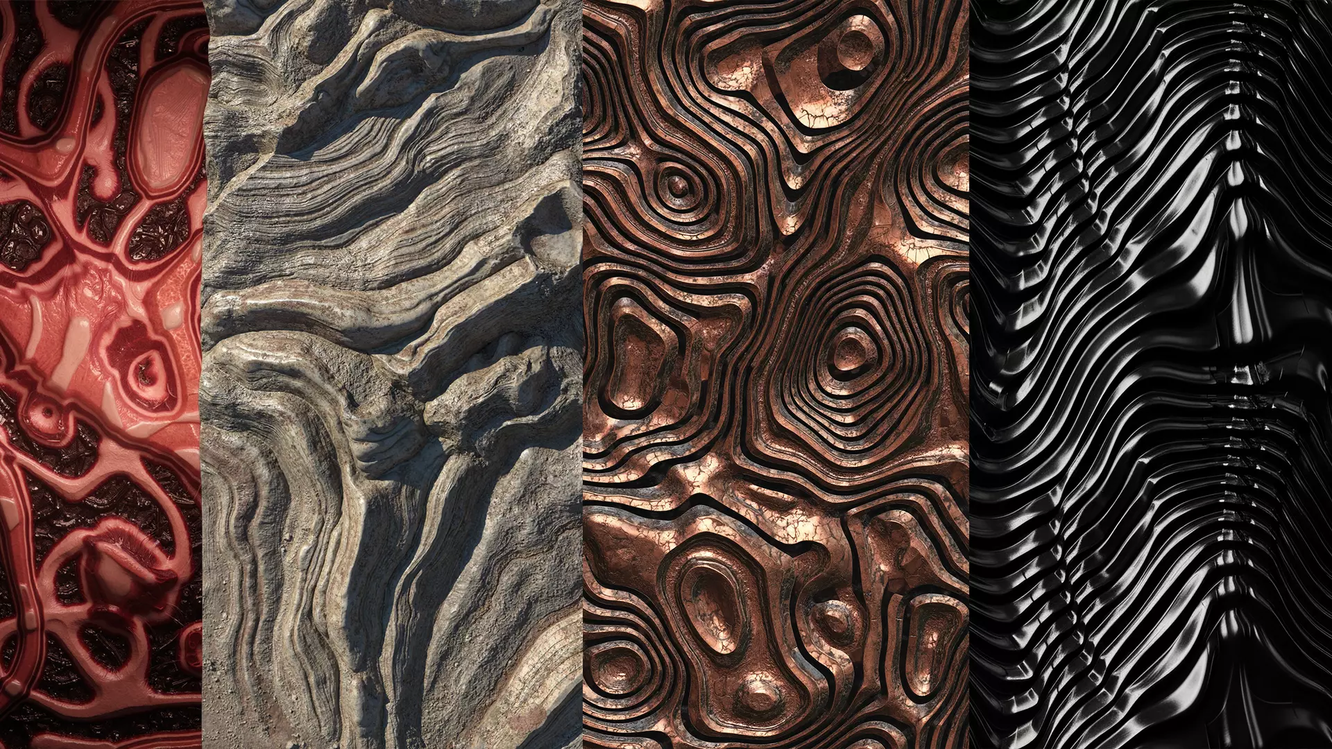 BIOMECHA FRACTURE - 90 Tileable Alphas ZBrush-Blender-Substance Texture_0