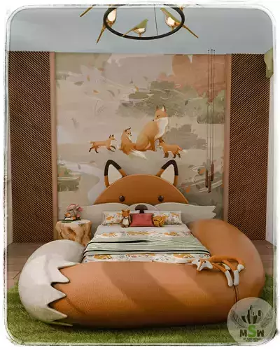 Fink Kids Room Blender Scene 3D model