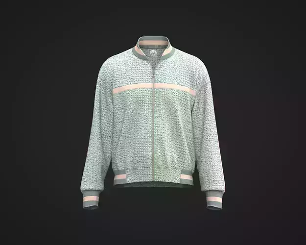 Mens Jacket with crepe fabric and contrast panels