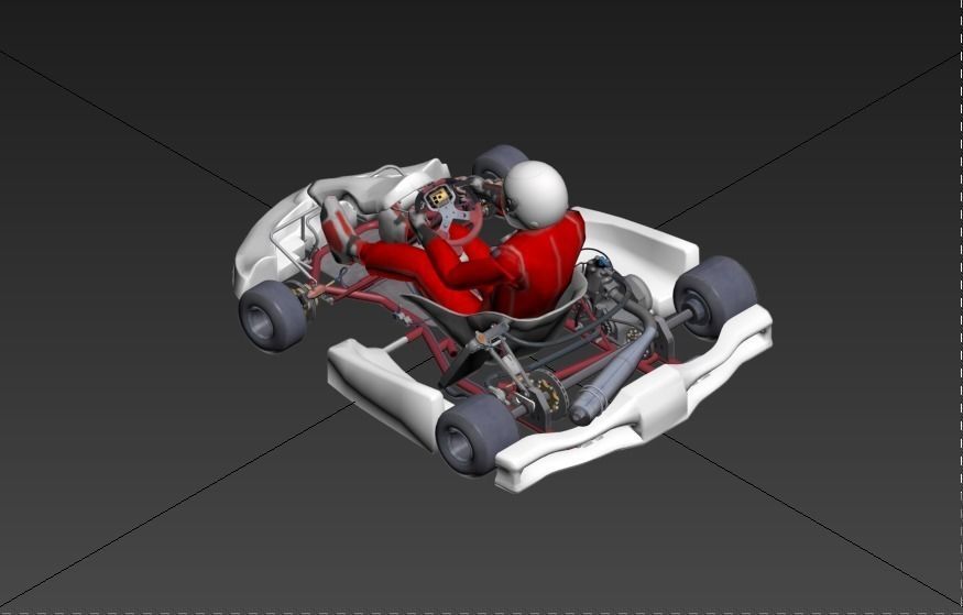 GO KART 3D MODEL DRIVER HELMET Low-poly 3D model