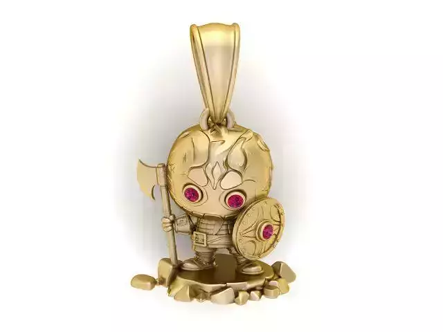 Mini Knight Warrior Pendant 3D Printable Model