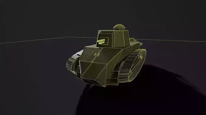 Renault FT 17 WW1 Tank  Game Ready PBR 3D Model