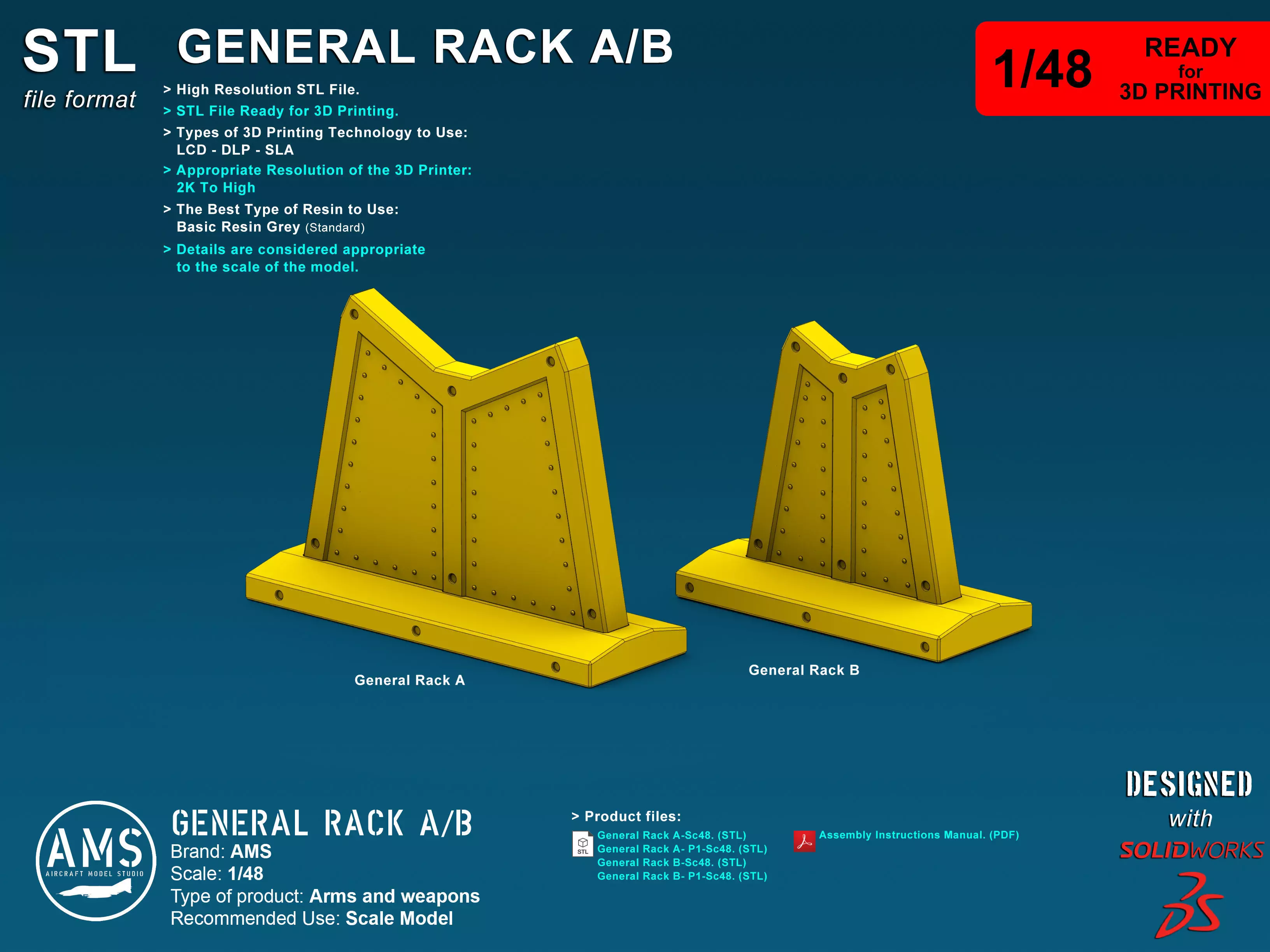 General Rack A-B - Scale 1-48 3D print model_0
