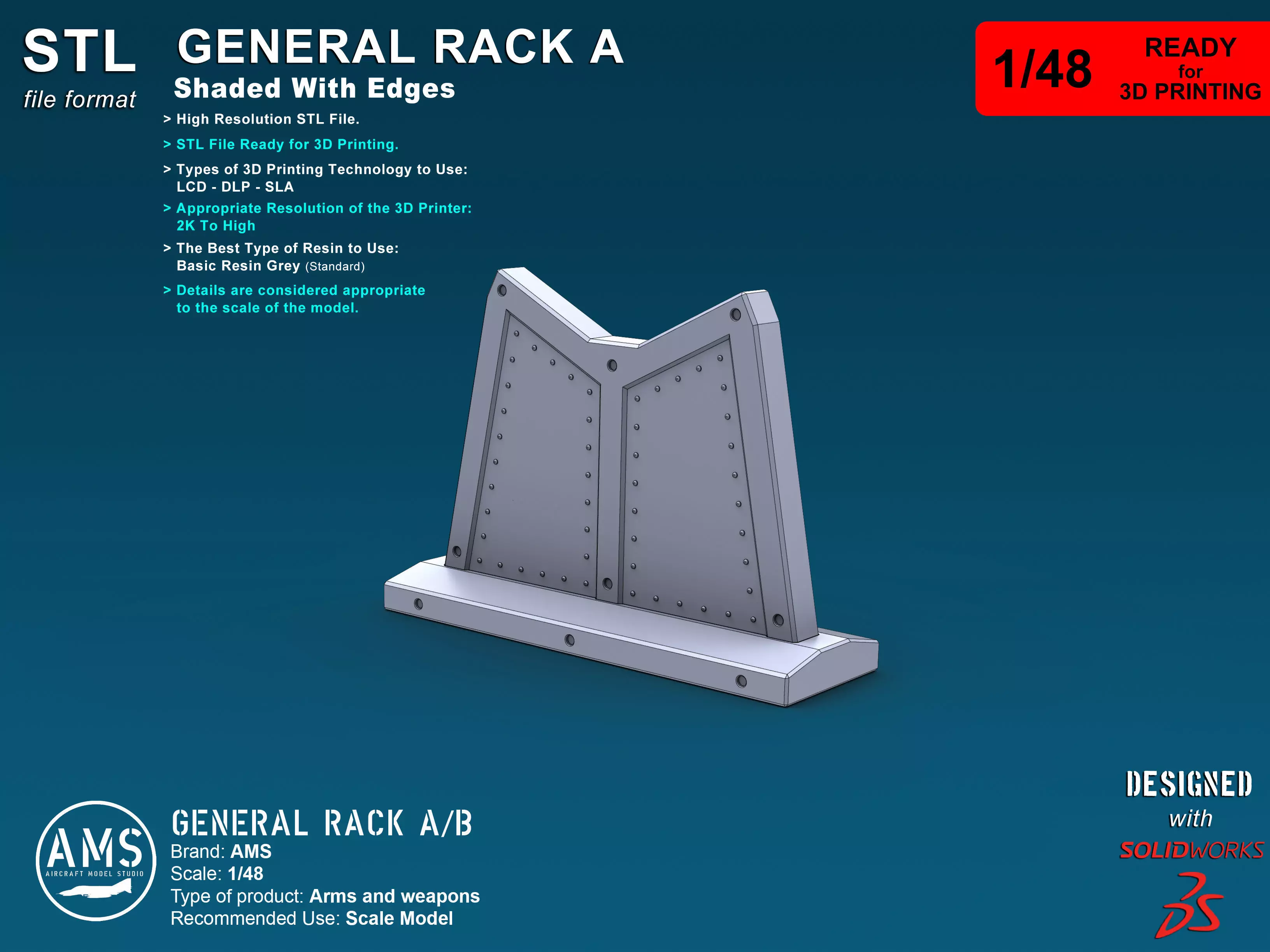 General Rack A-B - Scale 1-48 3D print model_1
