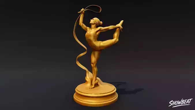 Golden Rhythmic Gymnastics Statue