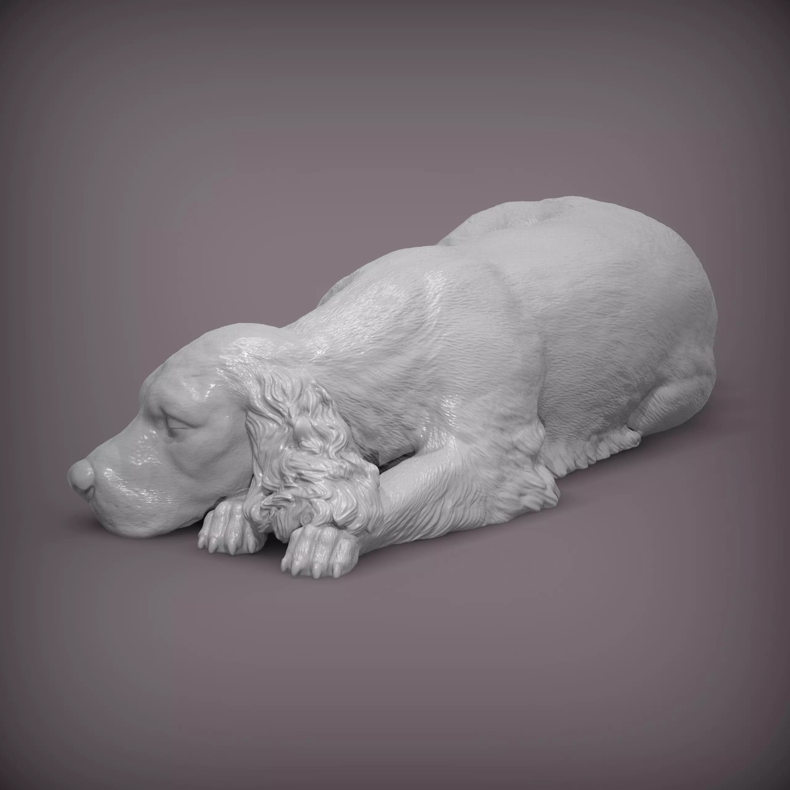 English Cocker Spaniel sleeping 3D print model_1