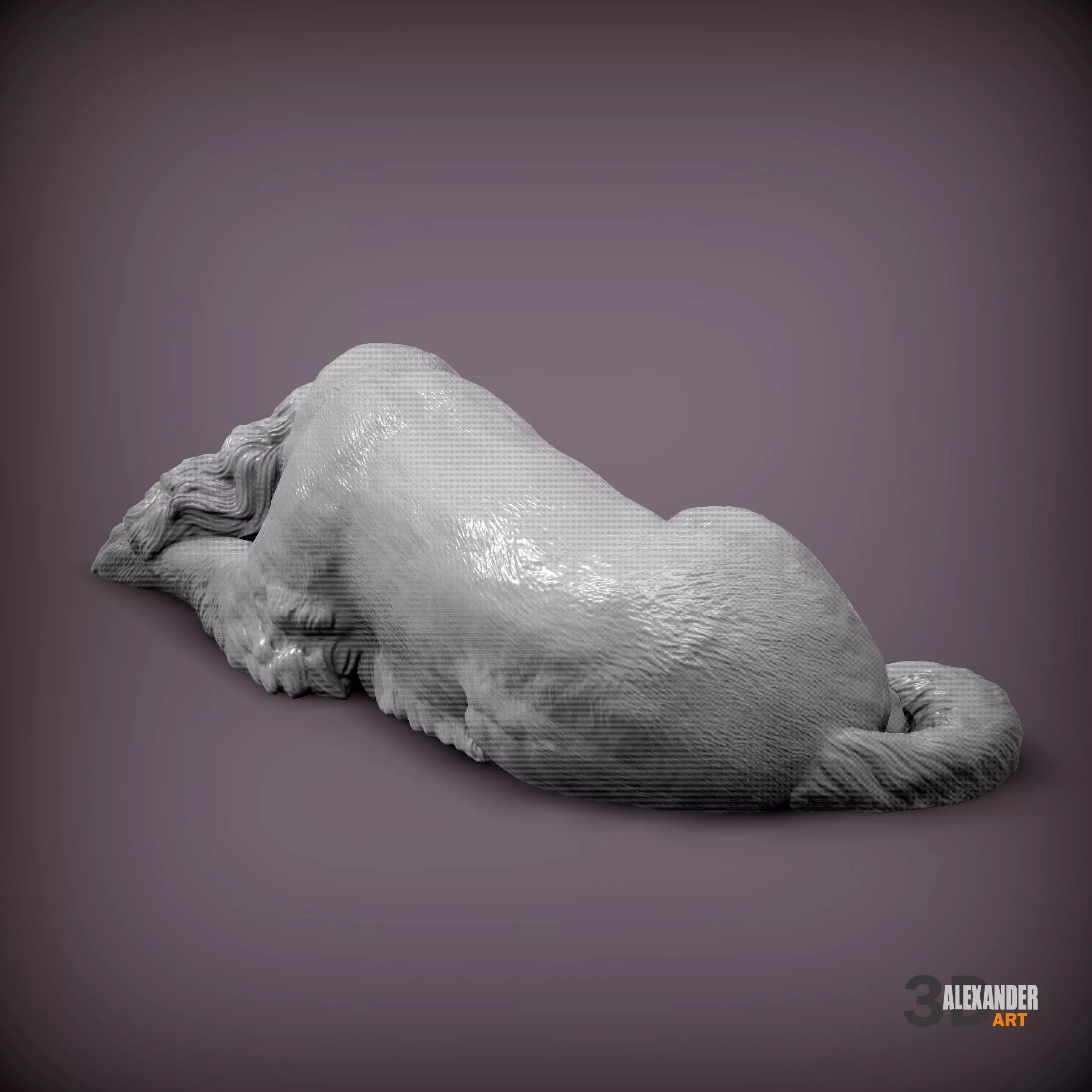 English Cocker Spaniel sleeping 3D print model_6