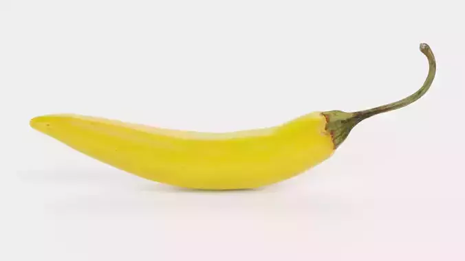 Yellow Chilli Pepper - Realistic Spicy Food Prop 3D model 5