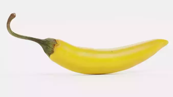 Yellow Chilli Pepper - Realistic Spicy Food Prop 3D model 4