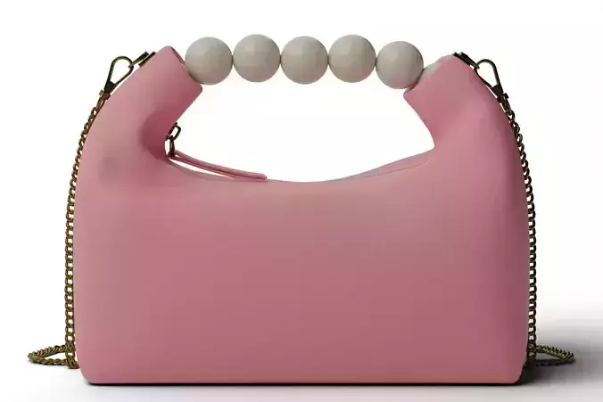 Pink Pearl-Handle Mini Purse