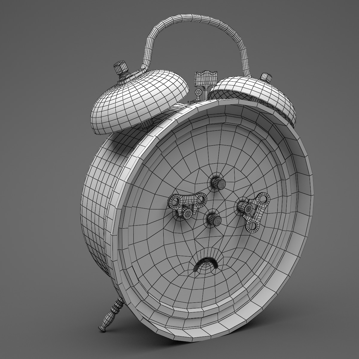 Vintage Alarm Clock 3D model_7