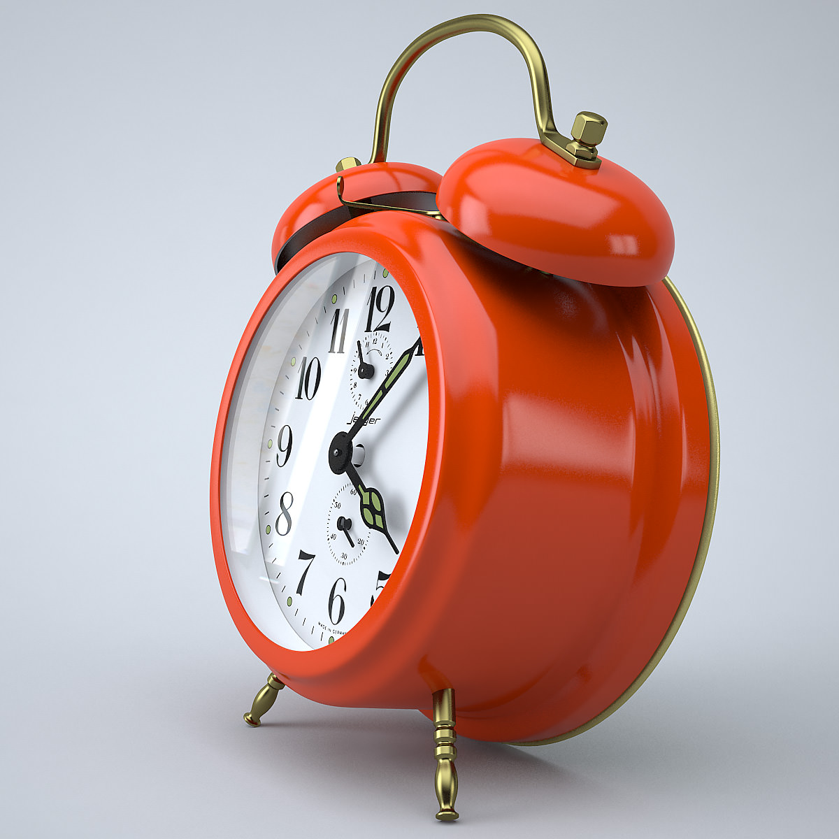 Vintage Alarm Clock 3D model_3