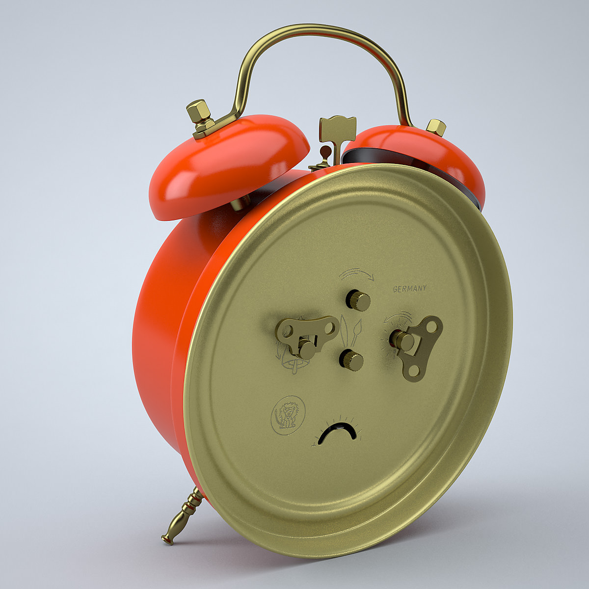 Vintage Alarm Clock 3D model_2