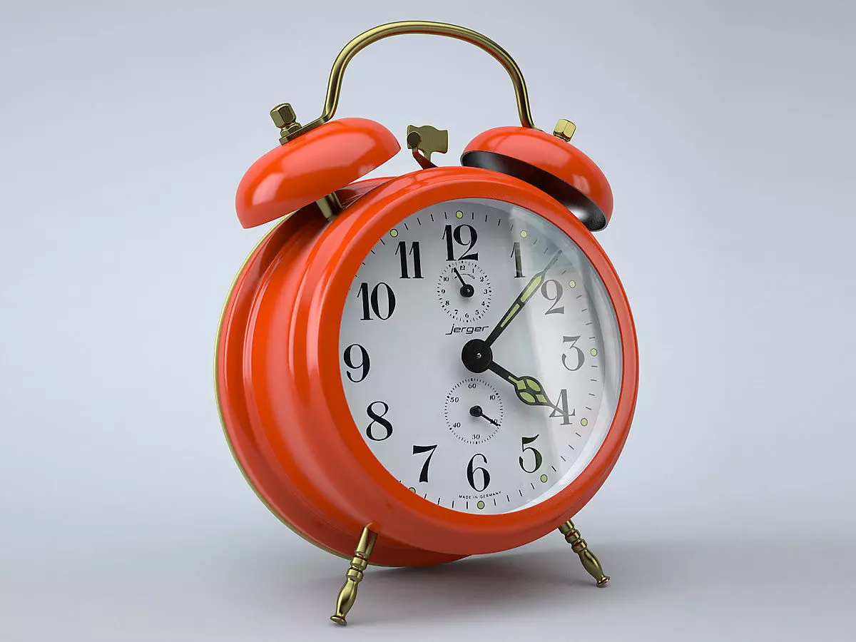 Vintage Alarm Clock 3D model_0