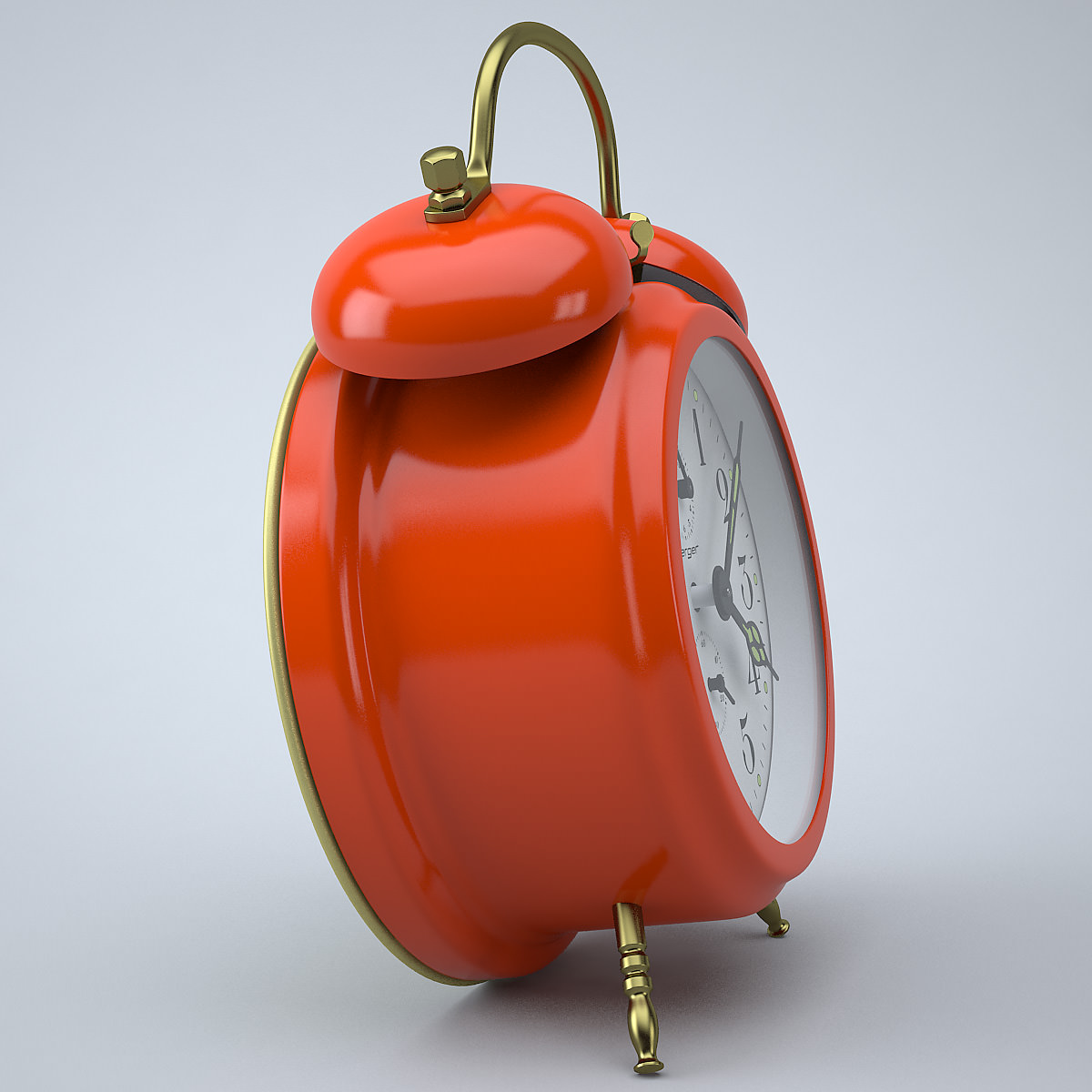 Vintage Alarm Clock 3D model_1