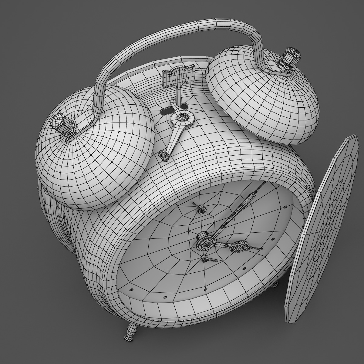 Vintage Alarm Clock 3D model_8