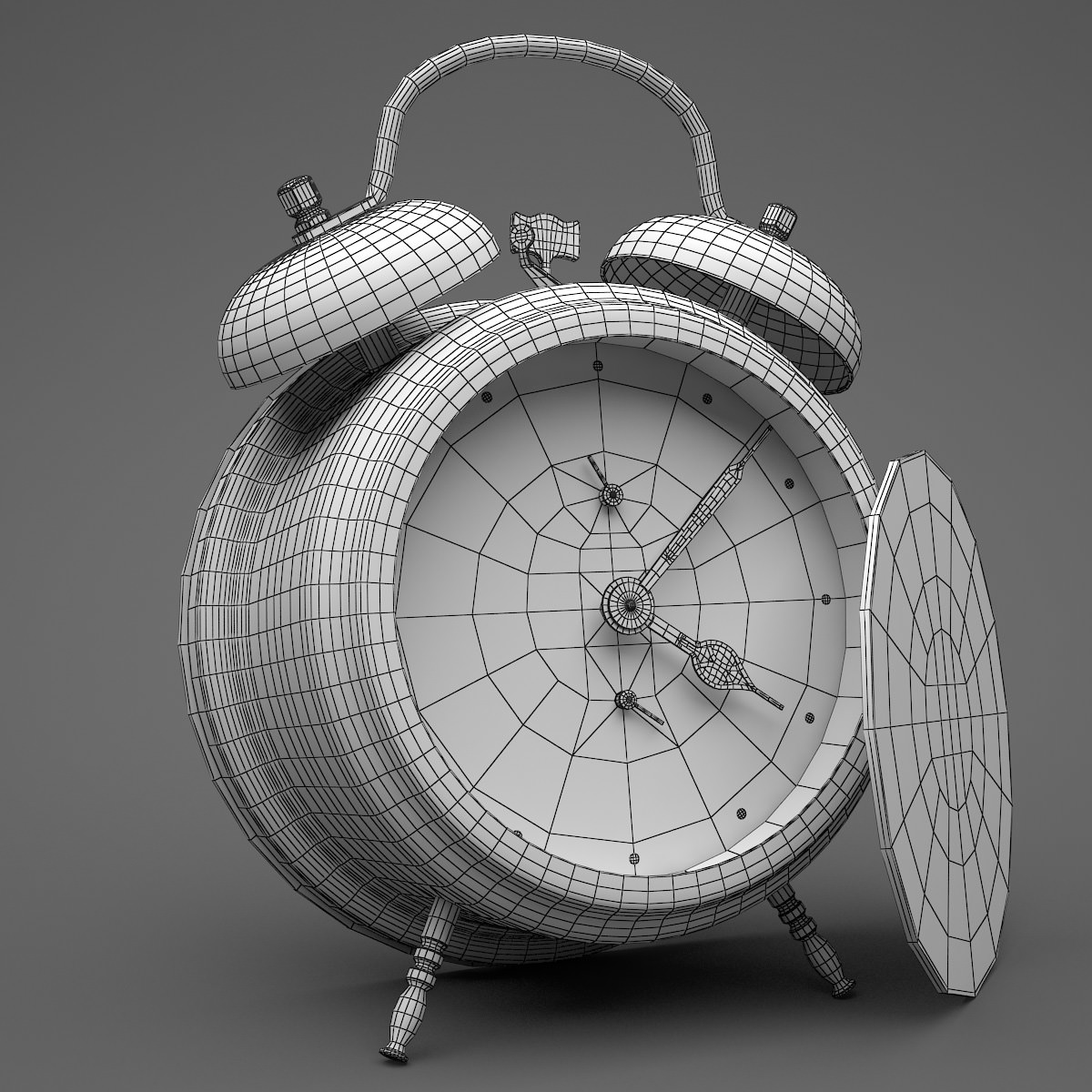 Vintage Alarm Clock 3D model_6