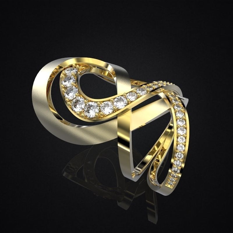 Jewelry Ring Hera Double 3D print model_2