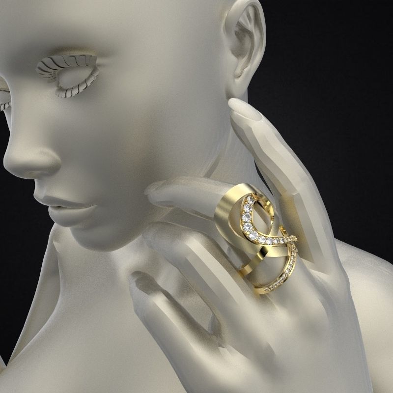 Jewelry Ring Hera Double 3D print model_4
