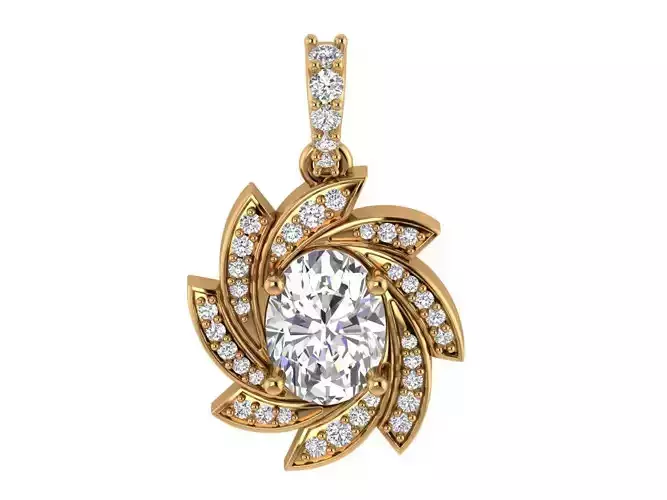 Oval Diamond Antiq Pendant