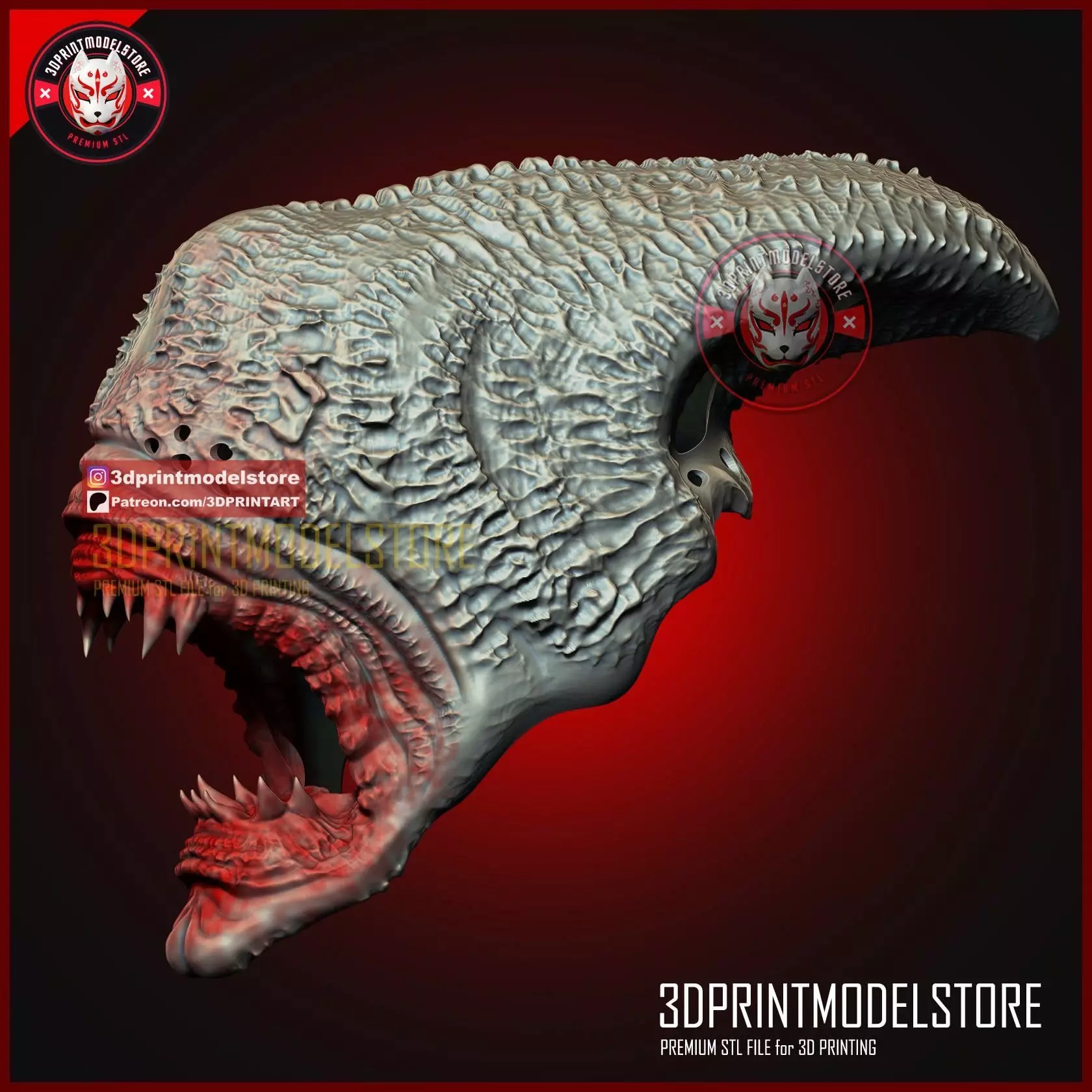 Neomorph Mask - Alien Monster Halloween Cosplay Helmet 3D print model_1