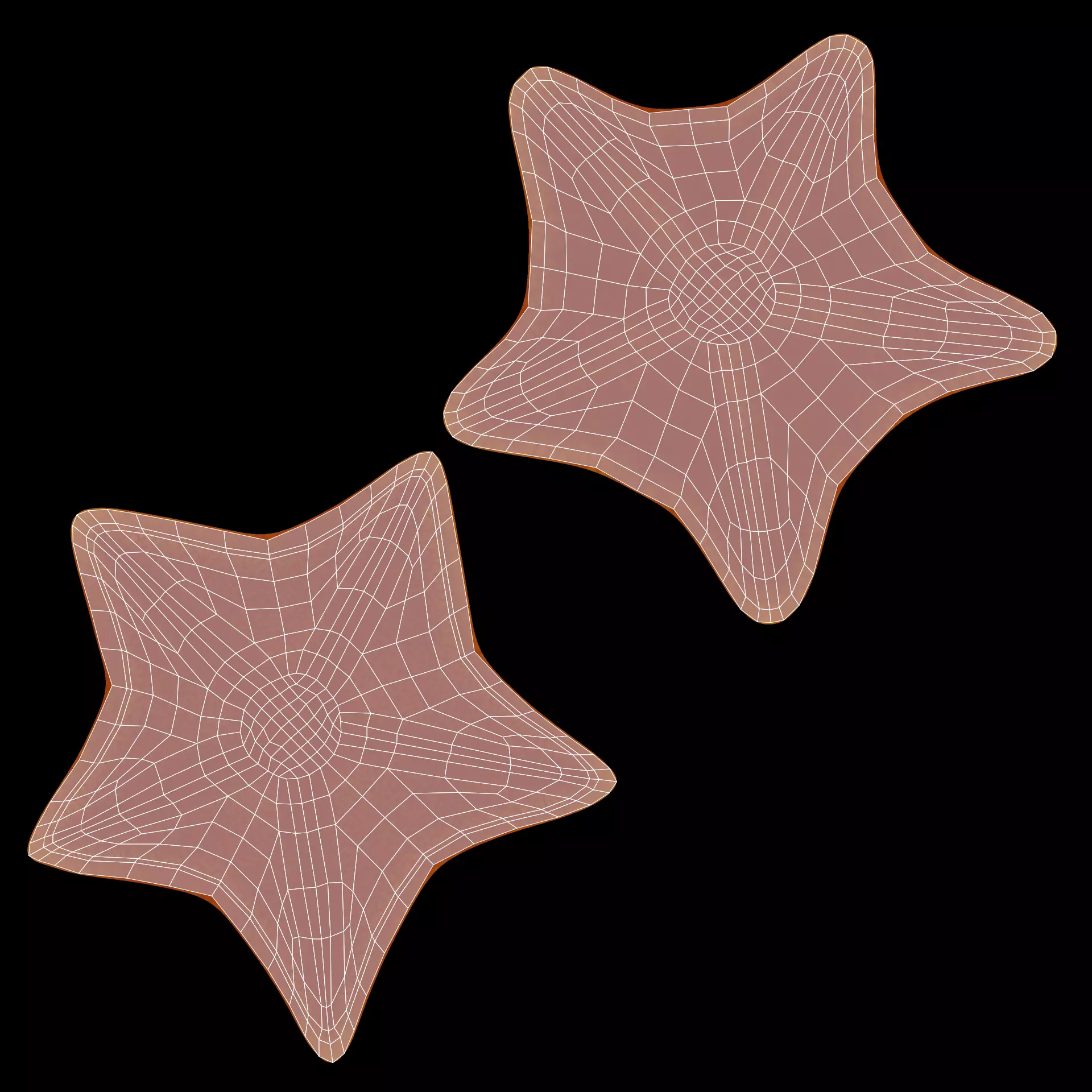-Bat Starfish Red Rigged- 3D model_10