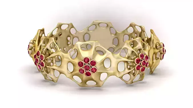 Organic Floral Bracelet 3D Printable Model