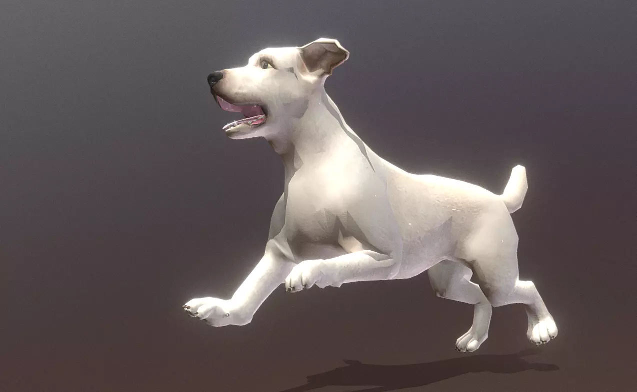 LABRADOR DOG RUN Fbx Pbr Animated 3D model_0