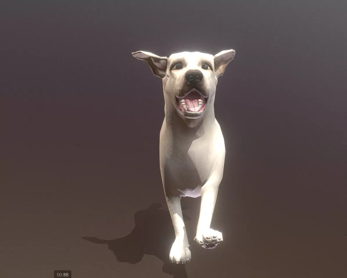 LABRADOR DOG RUN Fbx Pbr Animated 3D model_2