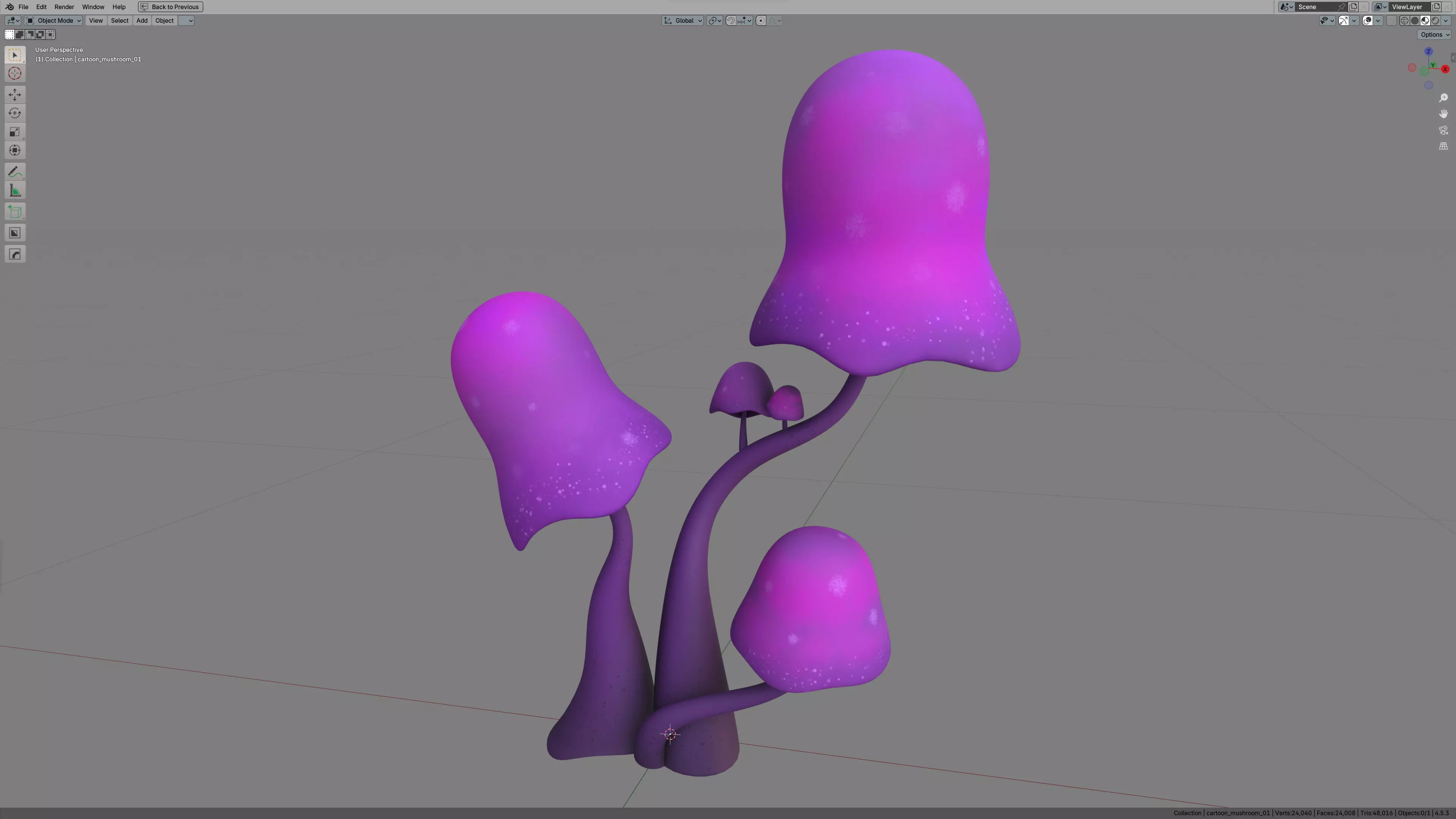Cartoon Mushroom 01 3D model_10