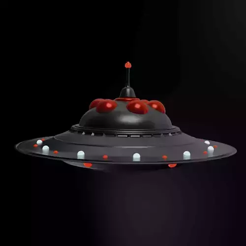 Sci Fi UFO Spaceship 3D Model Game Ready  Alien Animated Lights