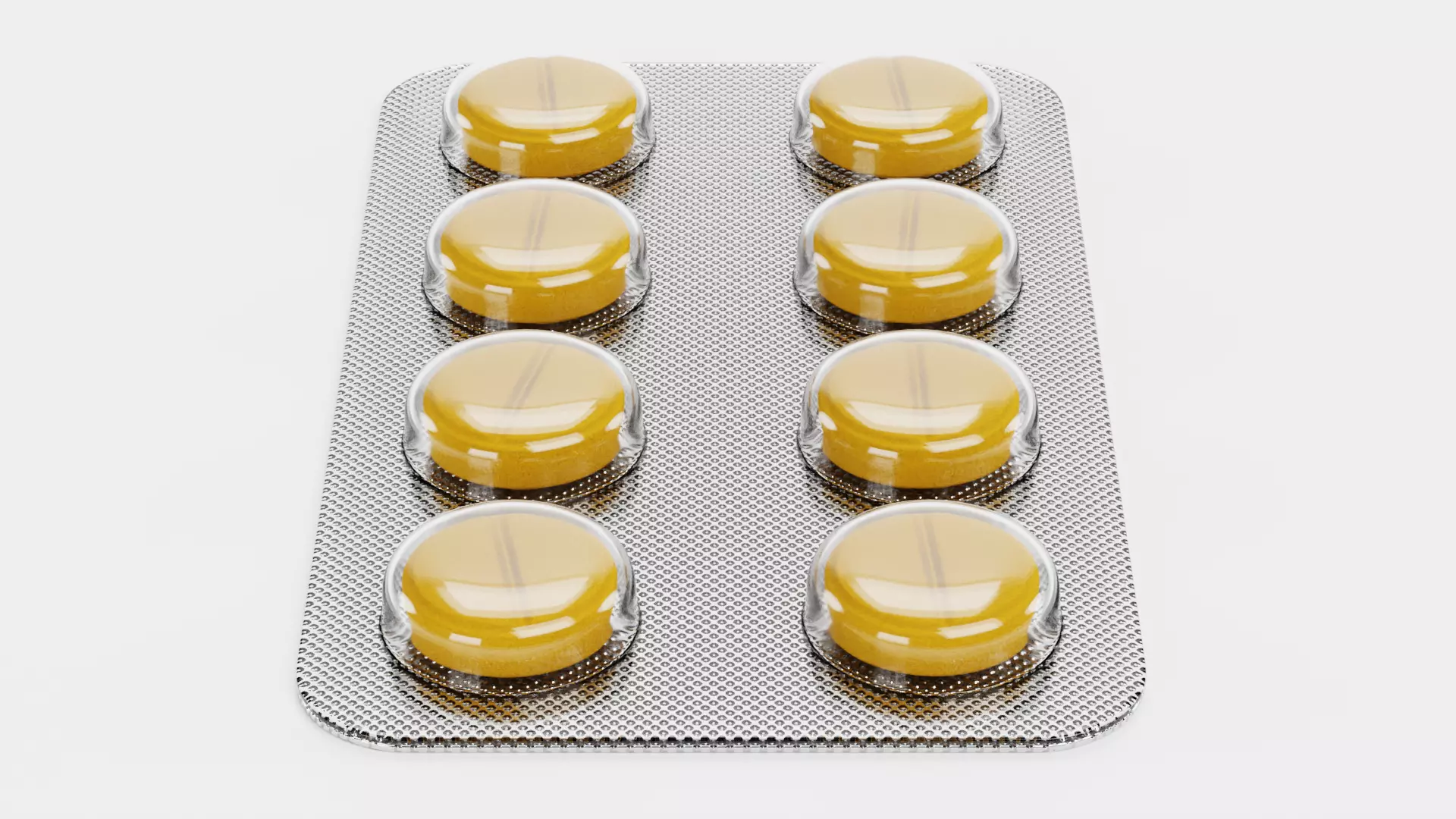 Blister with Pills V3 - Scored Medical Tablets Pack 3D model