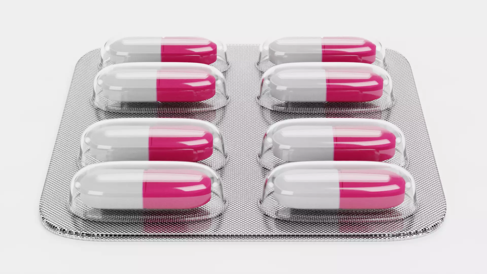 Blister with Pills V4 - Scored Medical Caplet Tablets Pack 3D model