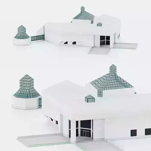 Mudam Museum of Modern Art 3D Lowpoly Model