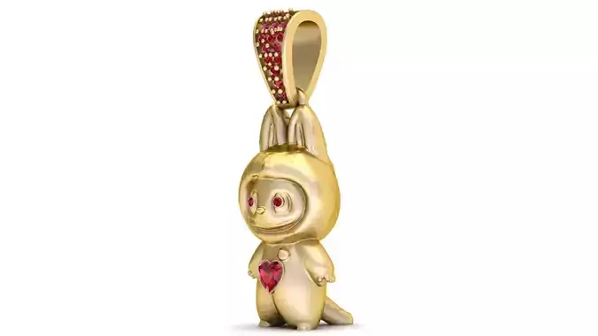 Heart Bunny Pendant 3D Printable Model