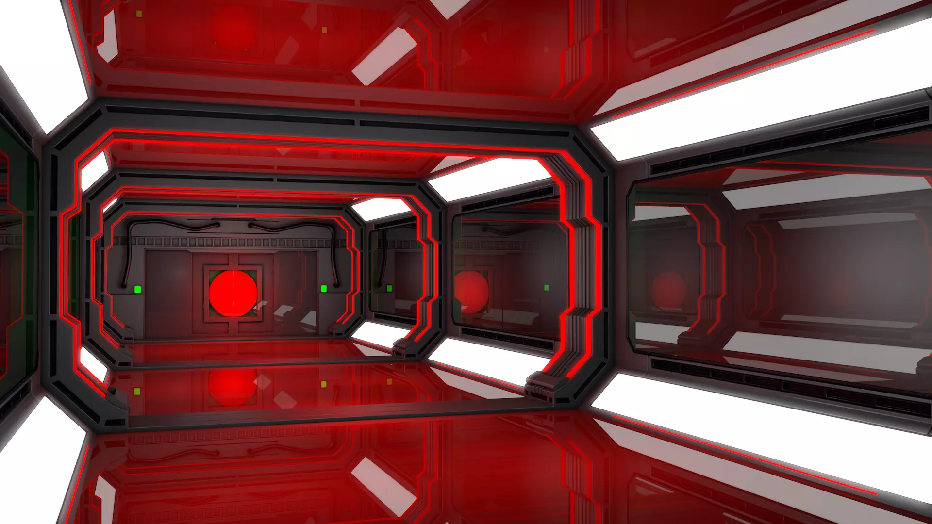 Sci fi Corridor Futuristic 3D model_2