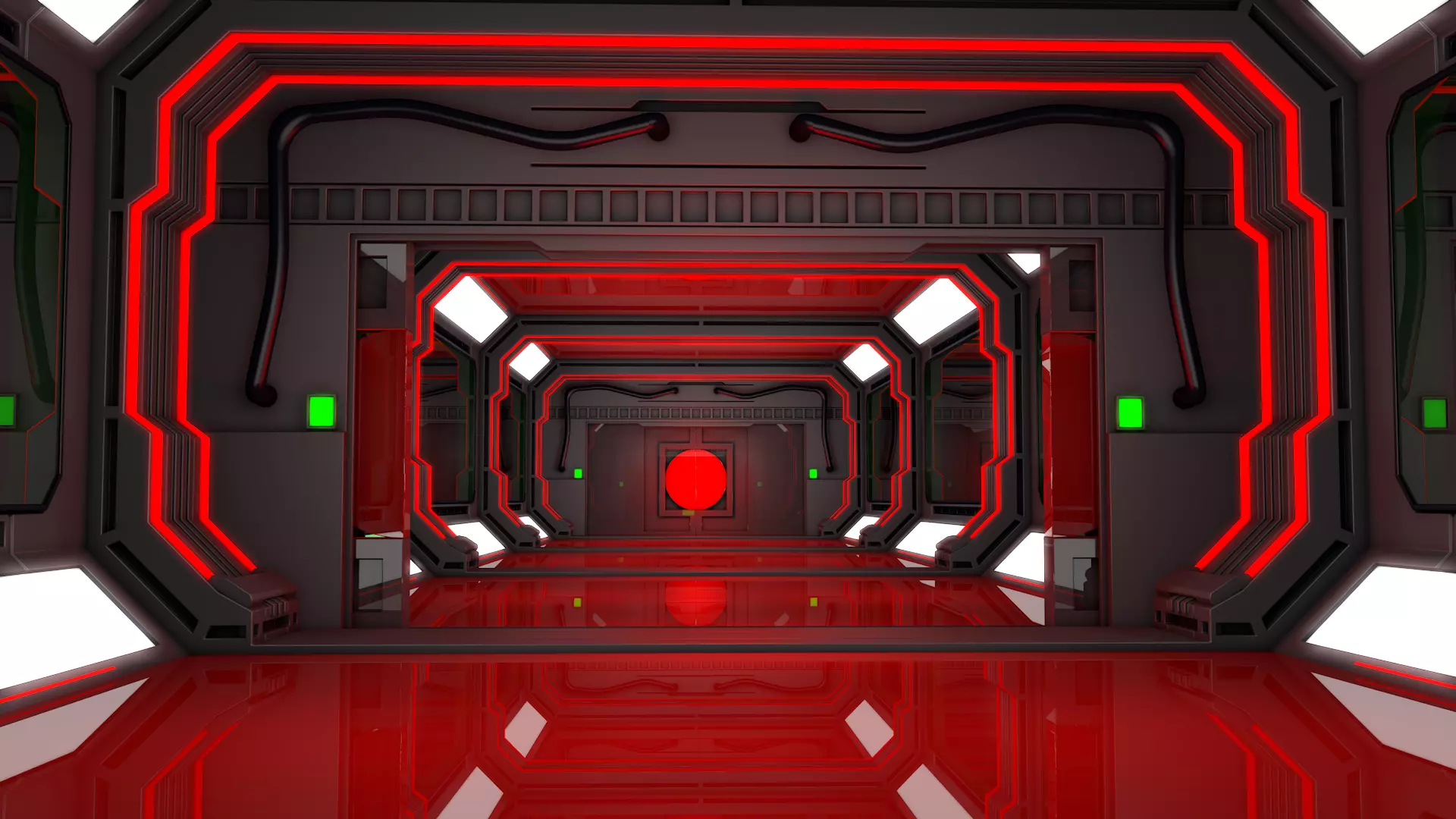 Sci fi Corridor Futuristic 3D model_5