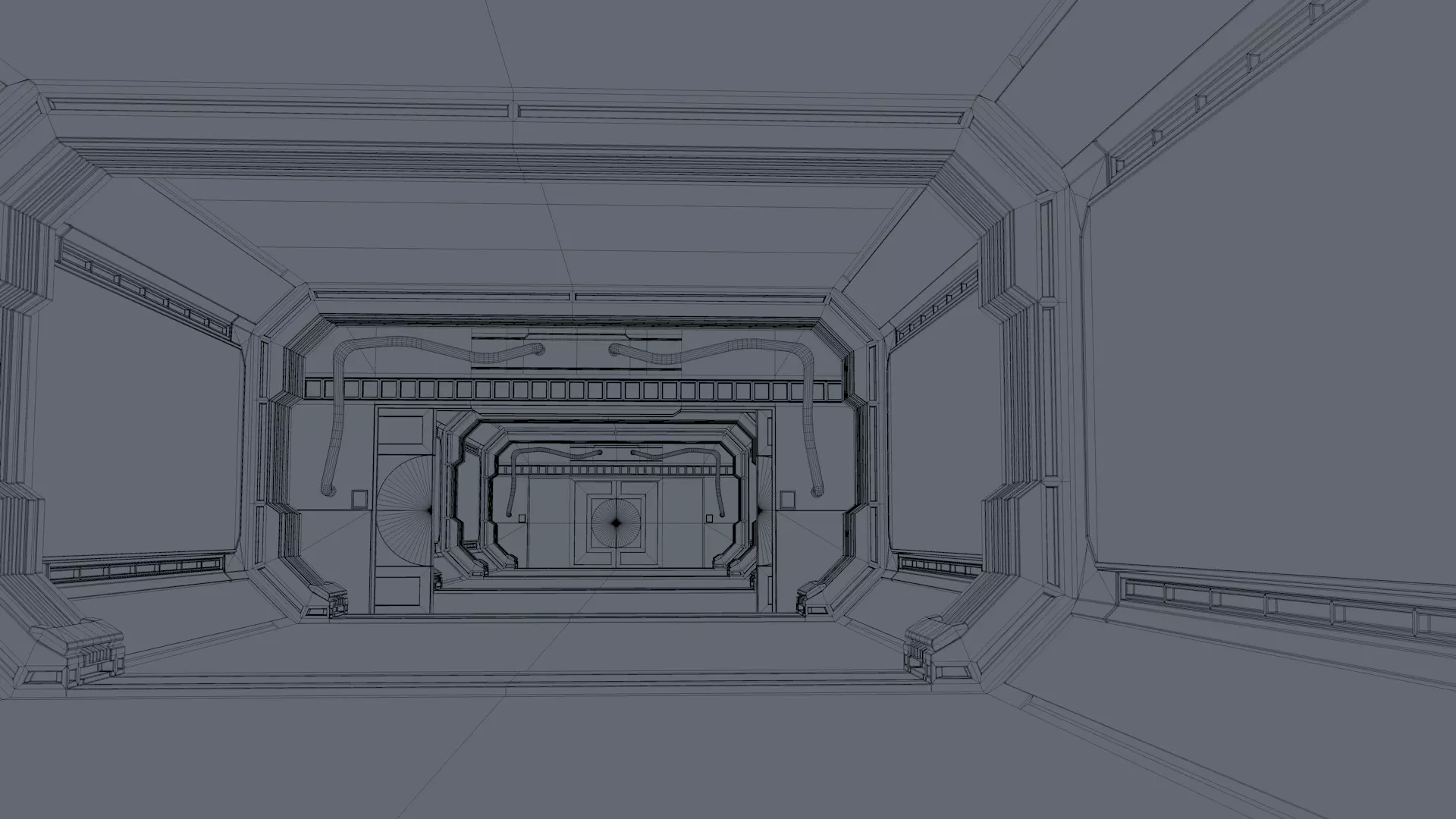 Sci fi Corridor Futuristic 3D model_12