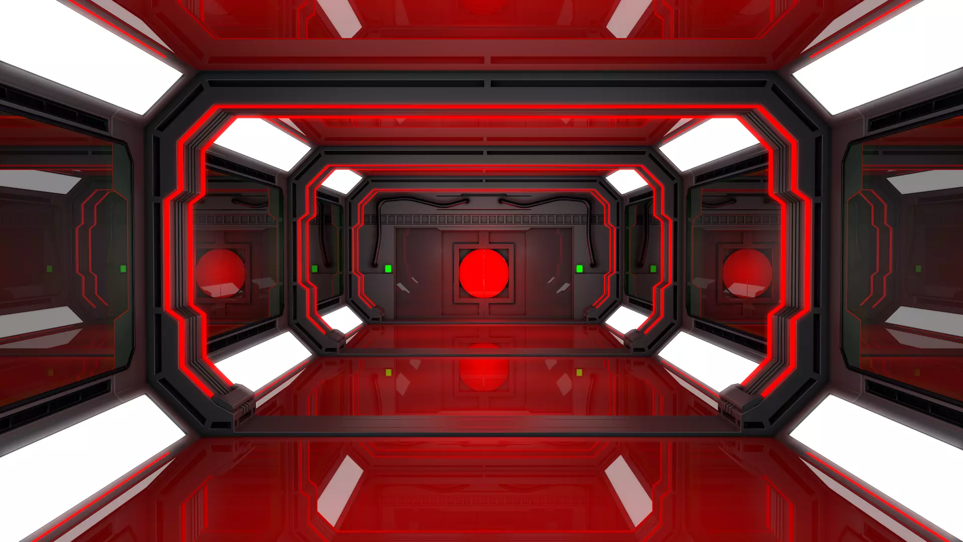 Sci fi Corridor Futuristic 3D model_0
