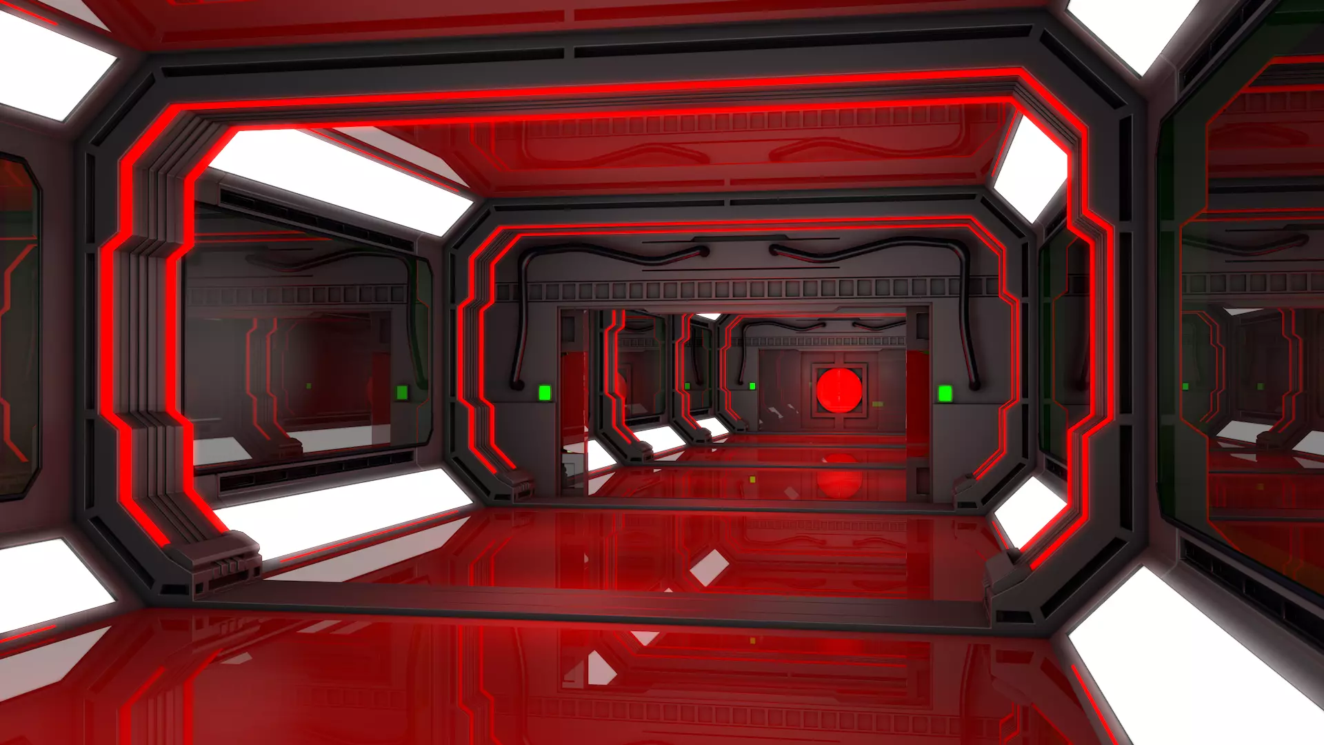 Sci fi Corridor Futuristic 3D model_3